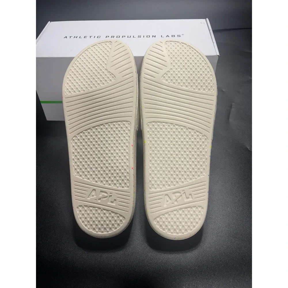 APL Mens Big Logo TechLoom Slide Pristine Neon Speckle Sandals Size‎ 10